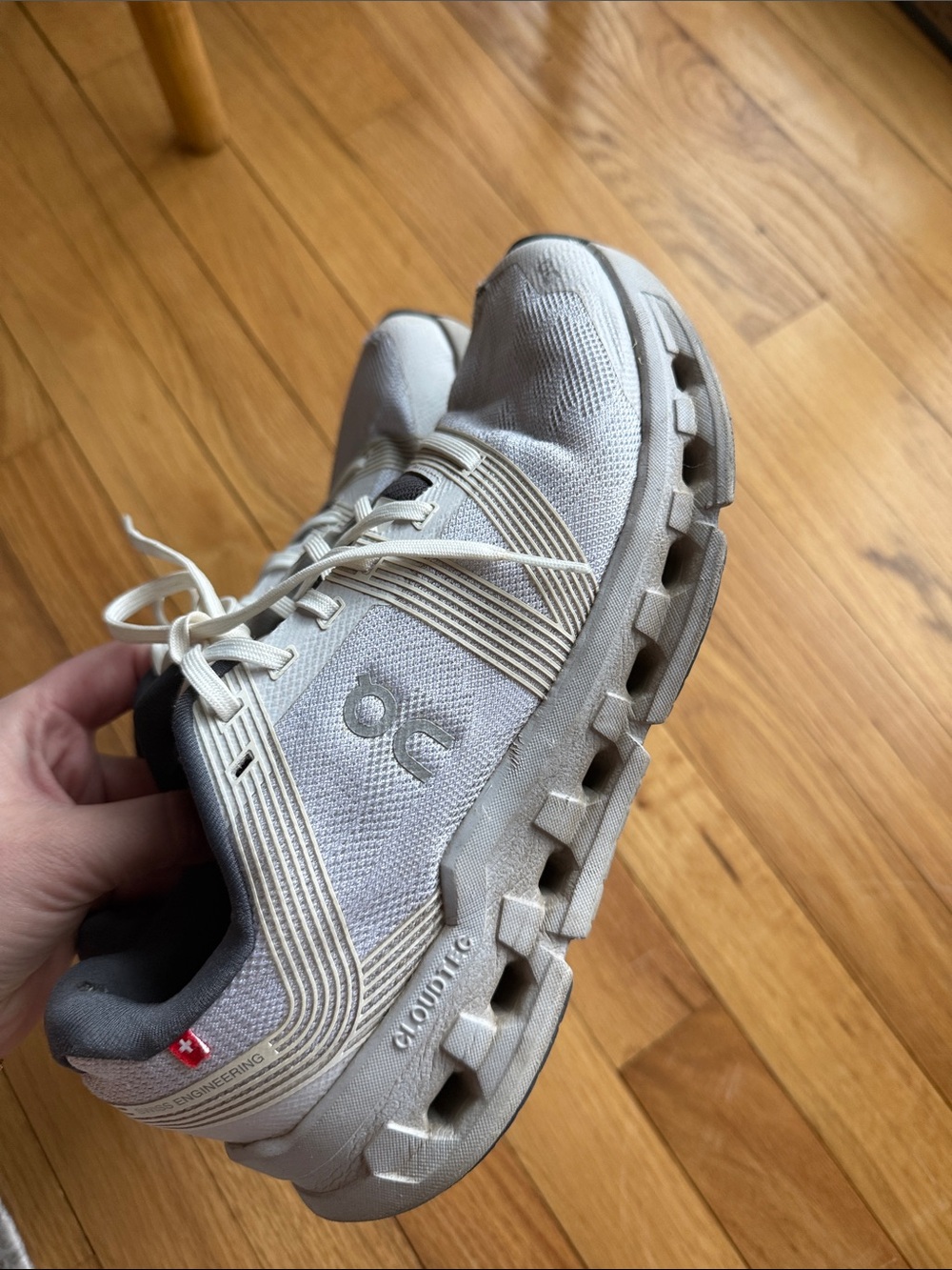 On Cloud Women's Running Sneakers in Light Gray